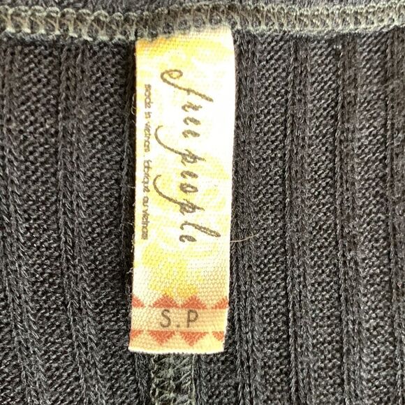 Free People Black Drippy Thermal Sunset Park Top Size Small - Picture 4 of 12